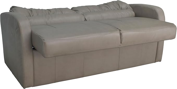 RecPro Charles 65 Jack Knife RV Sleeper Sofa with Arms | RV Furniture | Zero Wall Hugger (Putty)