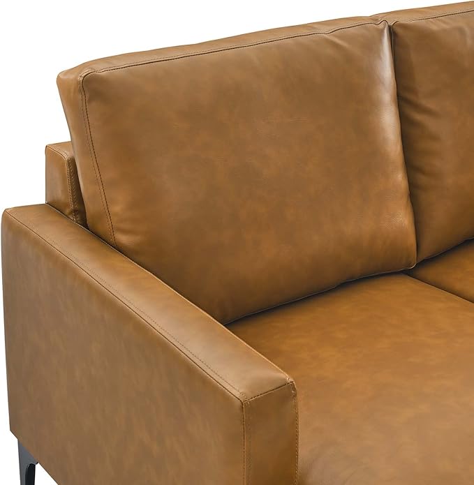 Modway Evermore Vegan Leather Upholstered Right-Facing Sofa Tan