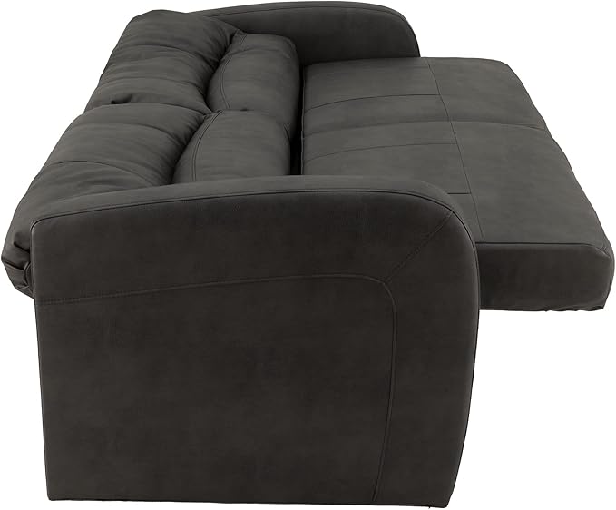 RecPro Charles 65 Jack Knife RV Sleeper Sofa with Arms | RV Furniture | Zero Wall Hugger (Gunmetal)
