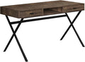 Computer Desk Home Office Laptop Storage Drawers 48 l Work Brown Laminate Black Metal Contemporary Modern