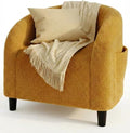 GAOMON Accent Barrel Chair Furry Sherpa Chairs with Soft Padded Armrest Boucle Club Chair with Cozy Soft Padded for Living Room Bedroom Reception Room Office (Yellow)