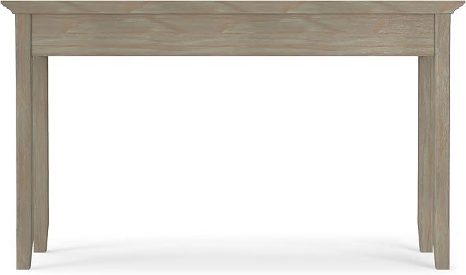 SIMPLIHOME Amherst Desk - 54-Inch Wide Solid Wood Writing Desk in Distressed Grey Transitional Home Office Computer Table for Workspace or Study with 2 Drawers and Flip-Down Keyboard Tray