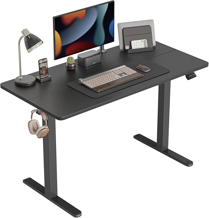 CubiCubi Electric Standing Desk 40 x 24 Inches Height Adjustable Sit Stand Desk Ergonomic Home Office Computer Workstation Black