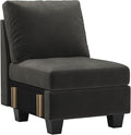 Belffin Velvet Single Seat Module for Modular Sectional Sofa Couch Accent Armless Sofa Couch Chair Modern Fabric Grey