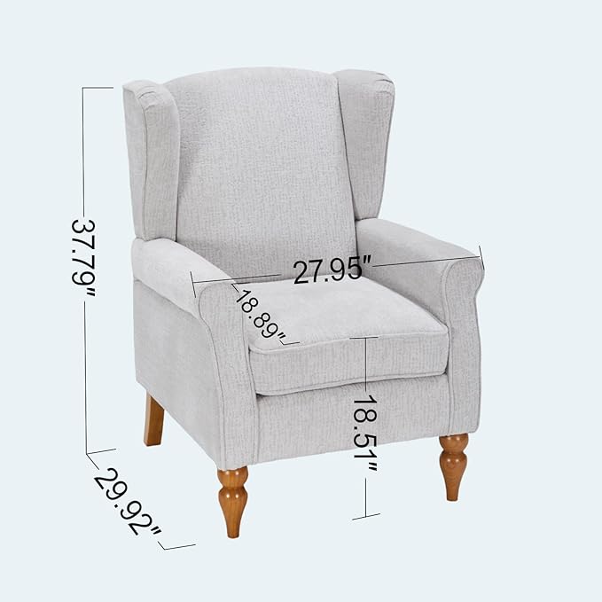 ZMAD Accent Chair Upholstered High Back Floral Armchair Wood Legs Comfy Wingback Reading Single Sofa ChairPlus a Solid Wood Coffee Table for Small Spaces Living Room Bedroom (Beige)
