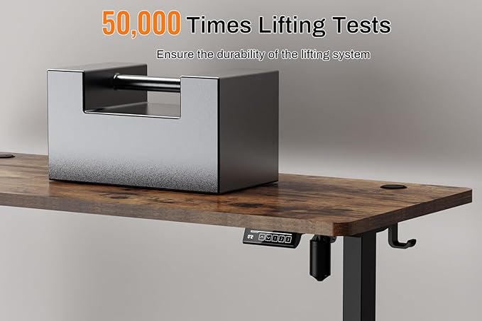 Standing Desk Electric Height Adjustable Desk 39.37 x 23.6 Inches Sit Stand up Desk Computer Home Office Desk Memory Preset with Two-Piece Desktop (Vintage Brown 40 * 24 Inch)