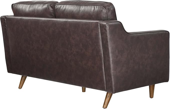 Modway Impart Upholstered Genuine Leather Loveseat in Brown