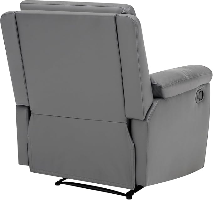MINCETA Recliner ChairsModern 5 Wall Hugger Nursery Recliner with Overstuffed Arm and Back for Living RoomSet of 2PU Leather in Gray