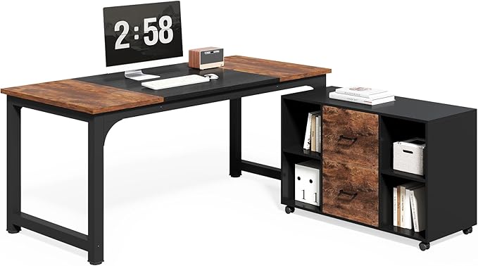 LITTLE TREE 63-Inch L-Shaped Office Desk