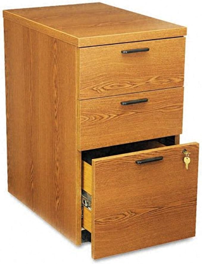 HON 10500 Series 28-Inch Mobile Box File Pedestal Medium Oak