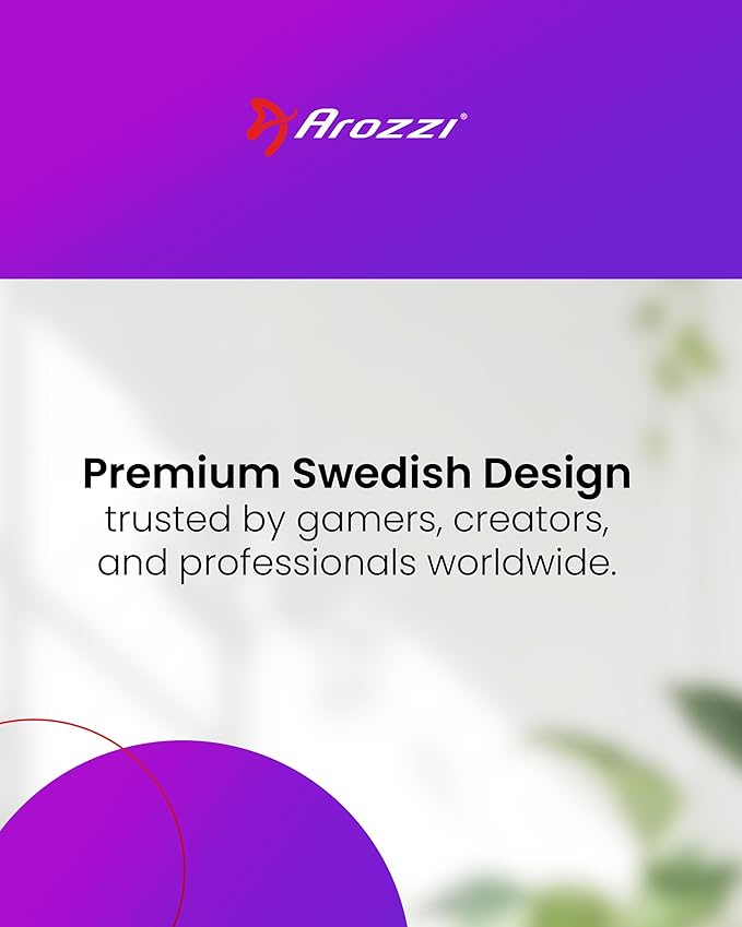 Arozzi Arena Medium Gamer Desk - 55x30” Steel Frame PC Gaming Desk with Storage for Cables &amp Dual-Monitor Support - Full-Surface Washable Mousepad - White