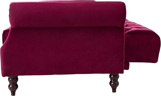 Legend Vansen 87.8 inchs Convertible Velvet Bed Sleeper Futon Sofas Wine Red