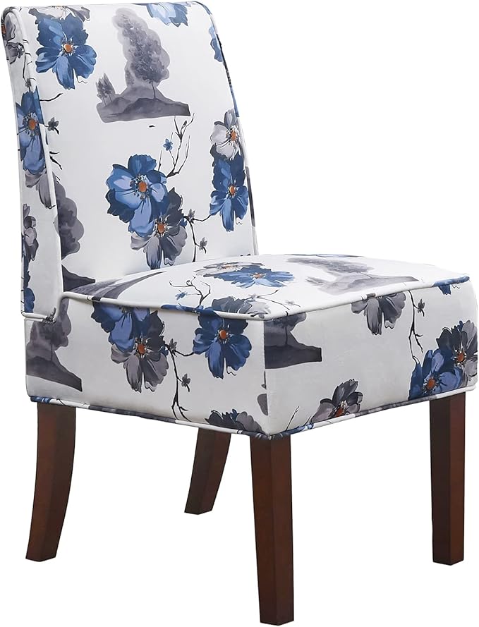 Traditional Fabric Accent Chair DRM'SCUUM Modern Accent Chair for Living Room Soft White Velvet with Ink Paint PatternComfor SeatSturdy Frame and Rubber Wood Legs