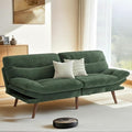 Pipishell Futon Sofa Bed 75 Inch Corduroy Futon Couch Convertible with Adjustable Backrest and Armrests Recliner Sleeper Sofa for Small Spaces Living Room Office Guest Room (Green 75 Inch)