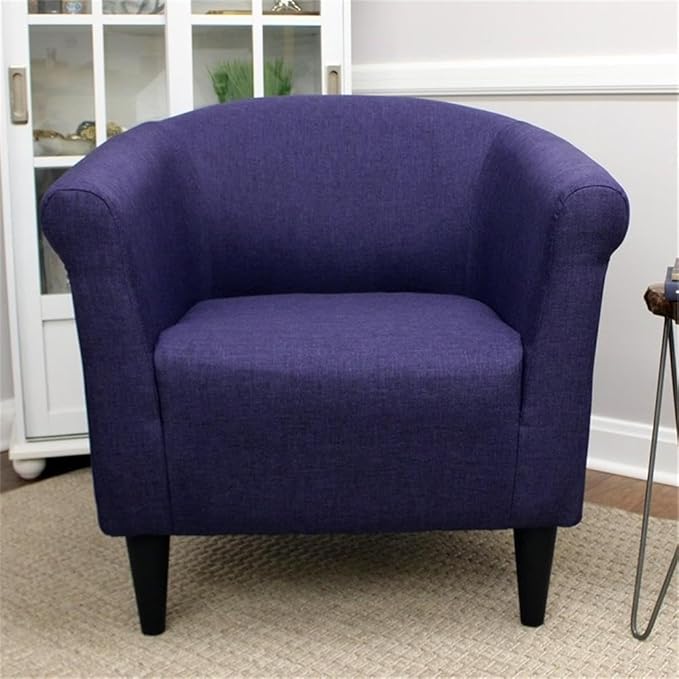 Pemberly Row Traditional Club Chair 32 H x 30.5 W x 27.5 D Fabric and EPS Construction Violet Finish Padded Seat Durable Accent Chair for Living Room Home Office or Bedroom