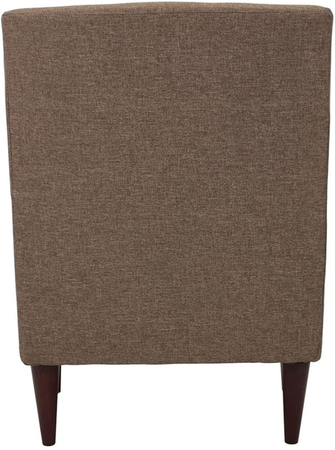 Pemberly Row Traditional Fabric Arm Chair 34.5 H x 28 W x 30 D Pecan Brown Finish Woven Textured Fabric Padded Seat Durable Construction Classic Accent Chair for Living Room or Bedroom