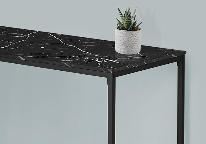 Computer Desk Home Office Corner 58 l L Shape Work Laptop Black Marble Look Laminate Black Metal Contemporary Modern