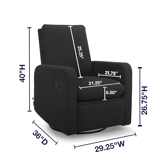 GAP babyGap Cloud Recliner with LiveSmart Evolve - Sustainable Performance Fabric Jet Black