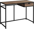 Computer Desk Home Office Laptop Storage Drawer 42 l Work Brown Laminate Black Metal Contemporary Modern