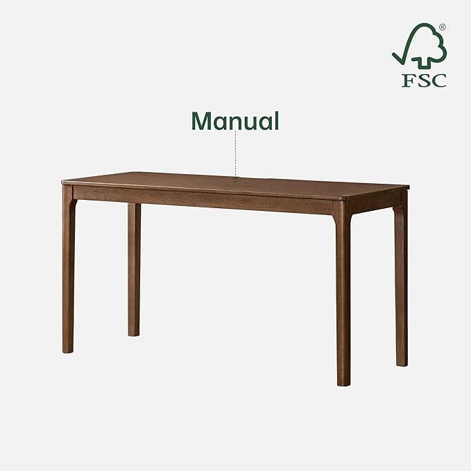YESWOOD Solid Wood Computer Desk Vintage Home Office Desk Writing Desk Mid Century Modern Wood Desk for Home Office Study Gaming 39.37 W