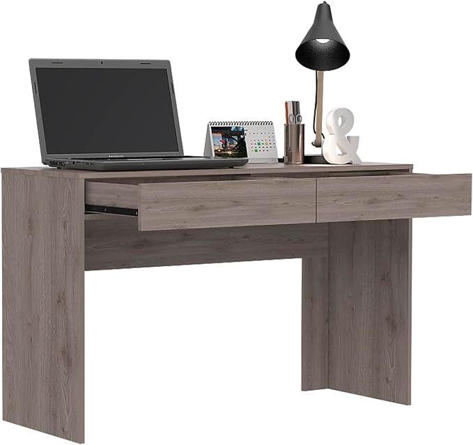 Acre Writing Computer Desk Two Drawers - Spacious Work for Productive Home Office or Study