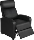 Topeakmart Recliner Chair PU Leather Adjustable Modern Single Reclining Chair with Pocket Spring Living Room Bedroom Home Theater Black