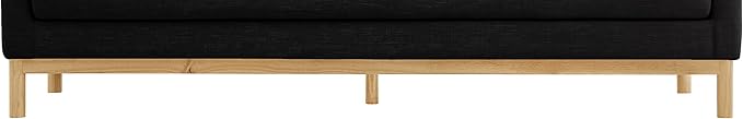 Meridian Furniture 157Black-L Langham Collection Mid-Century Modern Linen Textured Fabric Upholstered Loveseat Black Linen Textured Fabric Natural Finish Wood Base 66 W x 33.5 D x 33 H Black