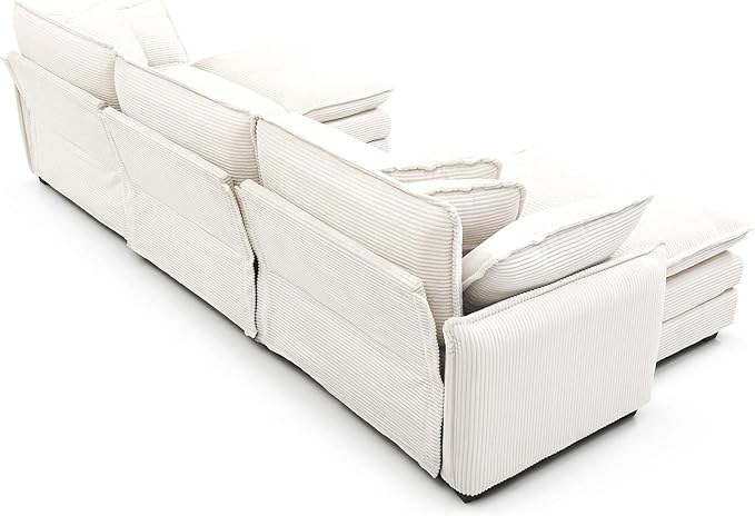 115 Sectional Couches for Living RoomModular L Shaped Sofa with ChaiseModern Sofa with Ottoman for ApartmentSmall Space(Beige3 Seats with Ottoman)