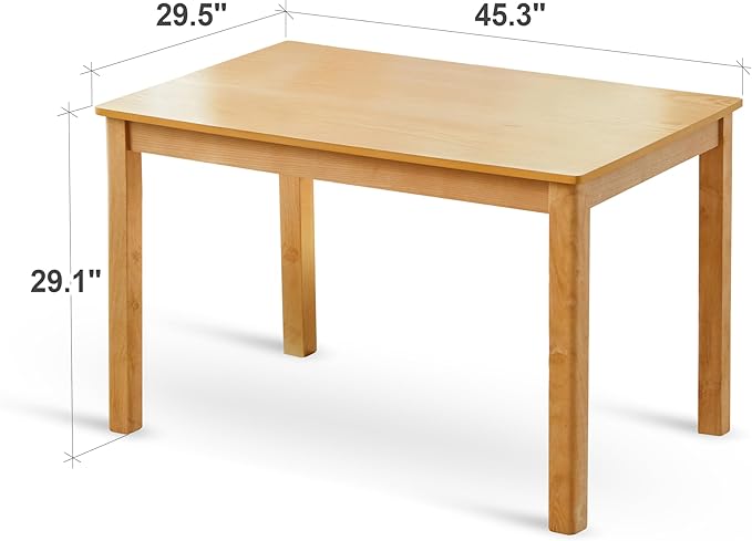 Livinia Alvin Solid Wood Computer Desk Modern Minimalist Wooden Writing Desk with Spacious Tabletop and Rounded Corners Sturdy Workstation for Home Office or Study Natural