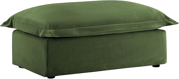 Aoowow Chenille Ottoman Upholstered Couches Ottoman for Modular Sectional Sofa for Living(Green-Chenille)