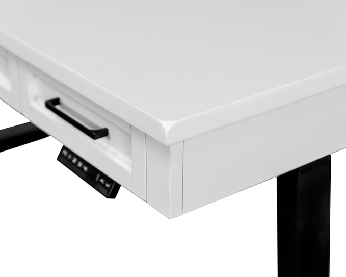 Martin Furniture Modern Wood Electric Sit/Stand Desk Height Adjustable Table Desk White