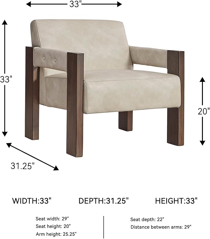 Signature Design by Ashley Adlanlock Contemporary Faux Leather Upholstered Accent Chair Beige &amp Dark Brown
