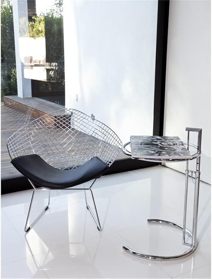 Pemberly Row Mid-Century Modern Accent Chair Set 15.5 Seat Height Faux Leather and Chrome Wire Mesh Black Finish Set of 2 Comfortable and Stylish Seating for Living Room or Home Office