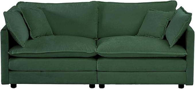 GNIXUU Upholstered Living Room Furniture Sets Inclued 2 Pieces loveseat Sofa Modern Chenille Deep Seat Couch Set for Living Room and Bedroom(2+2 seat Green)