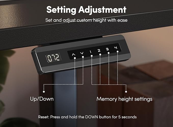 FEZIBO 63 x 28 Inch Deeper Height Adjustable Electric Standing Desk with Double Drawers Sit Stand Up Home Office Computer Desk with 4 Height-Adjustable Feets &amp 2 Hooks Black Frame/Black Top