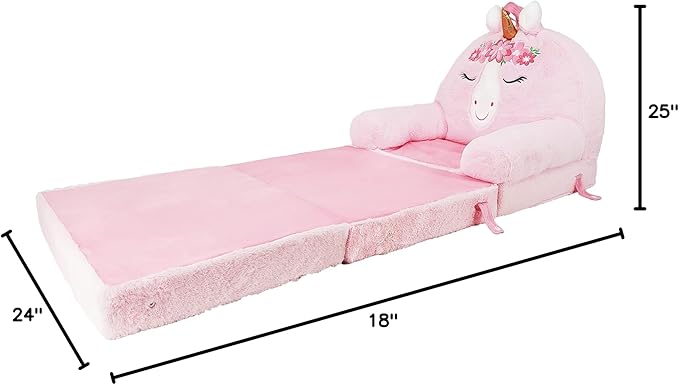 Soft Landing - Elite Seats - Premium Character Sofa Seat &amp Transformable Fold-Out Lounger with Carrying Handle – Unicorn
