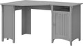 Bush Furniture Salinas 55W Corner Desk with Storage in Cape Cod Gray Compact Workstation for Home Office L Shaped Desktop Solution