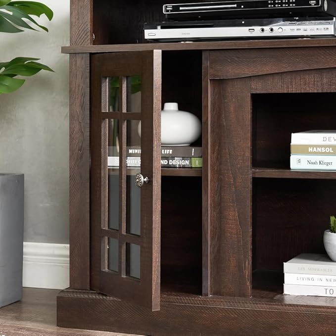 Espresso TV Stand - Traditional American Country Style Entertainment Center with Storage - Fits 65 Inch TV - Media Console for Living Room