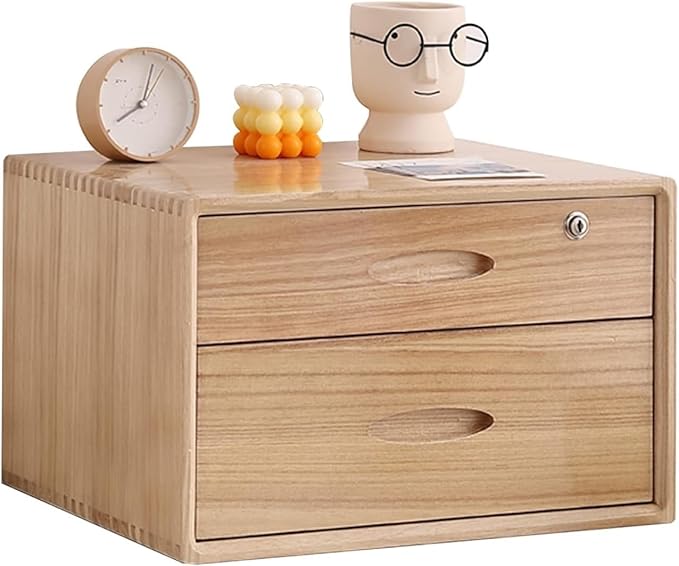 Multi-Layer Drawer Storage Box Flat File Cabinet With Lockable 1/2/3 Drawer Solid Wood A4 Treatment Storage Cabinet For Home Desktop Office(B2 drawer)