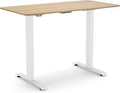 HOMES: Inside + Out Elmfort Modern Adjustable Height Metal 47 in. Standing Desk for Home Office Natural Brown and White