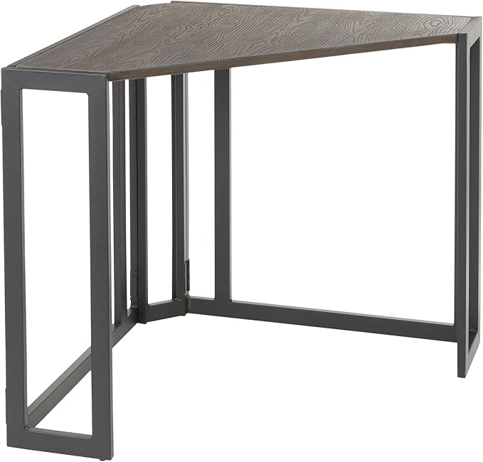 LumiSource Roman Corner Desk Home Office Desk Computer Desk Black Desk Small Desk for Bedroom Gaming Desk Farmhouse Desk