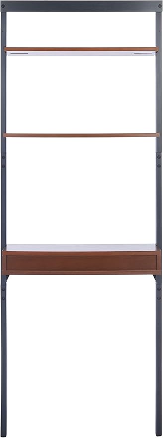 Safavieh Home Collection Pamella Honey Brown and Charcoal 2-Shelf Leaning Desk