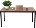BIBOC 24X55 inches Computer Desk/Dining Table Office Desk Composite Wood Board Sturdy Writing Workstation for Home Office Walnut and Black Legs