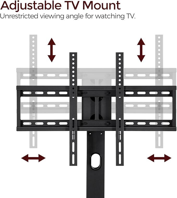 59 TV Stand with Mount and 4 Power Outlets Entertainment Center Media Console Swivel TV Stand Mount up to 75 inch TVs Height Adjustable Metal Frame for Living Room Bedroom TVBK35E01