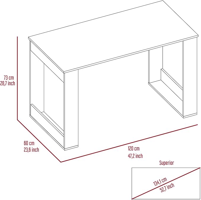 Penau Spacious Writing Computer Desk Ergonomic Design Easy Assembly Modern Industrial Style Perfect for Home Office