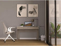 Computer Desk with Two Drawers - Modern Home Office Sleek Gray Finish