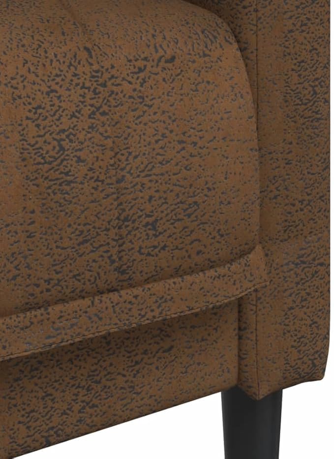 vidaXL Brown Faux Suede Leather Armchair - Modern Lounge Chair with Comfortable Cushion for Living Room/Office