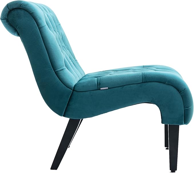 Accent Chair Comfort for Living RoomLoungeBedroomOffice DecorativeVelvet Tufted ArmchairUpholstered Barrel Chair Square Bedroom Chair PerfectAccent Living Room Chair/Leisure Chair (Teal)