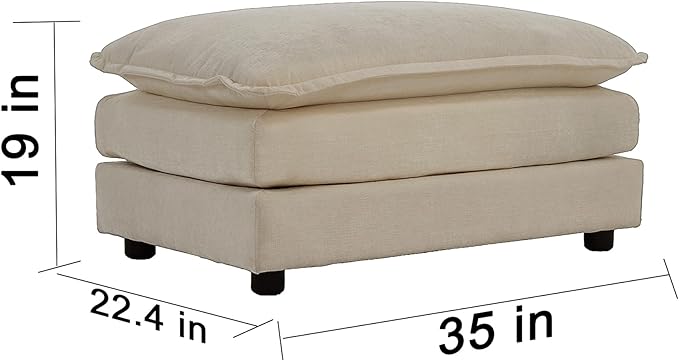 111.5 Chenille Modular Sectional Sofa Comfy Cloud Couch Sectional Sofa Modern 3 Seat Couch Deep Seat Sofa for Living Room Bedroom Apartment (Light Coffee 111.5Inch-U Shape)