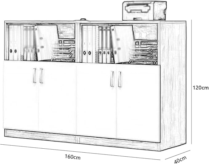 Filing Cabinet for Office Storage with Partition Shelf Spacious Data Nizer(B160x40x120cm)